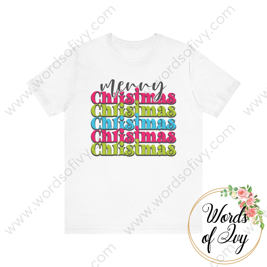 Adult Tee - Merry Christmas 221123119 White / S T-Shirt