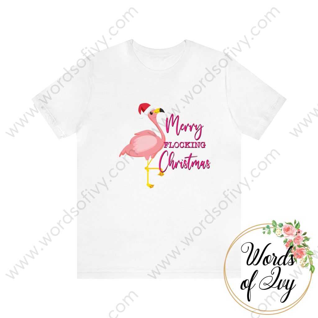 Adult Tee - Merry Flocking Christmas 230703021 White / S T-Shirt