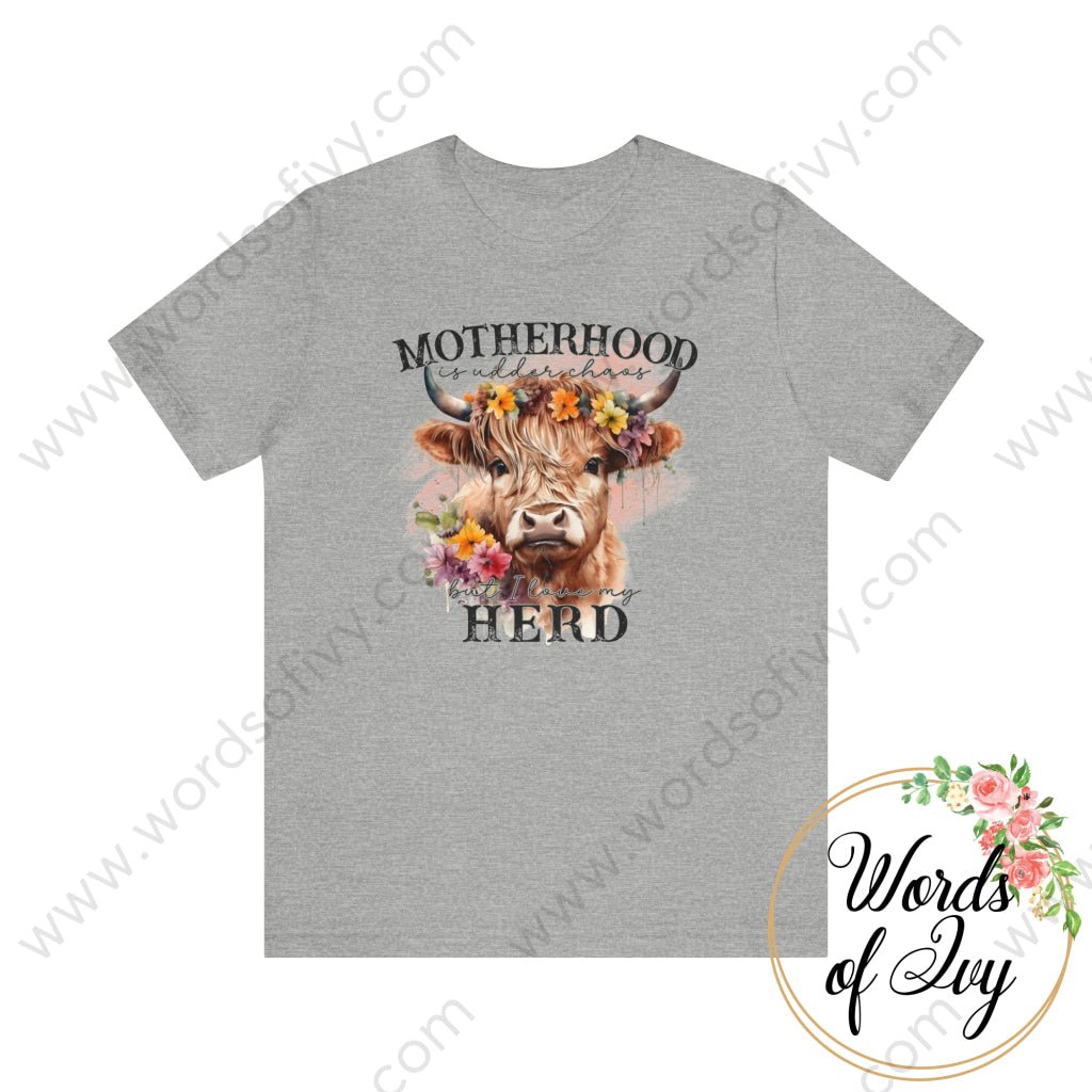 Adult Tee - MOTHERHOOD IS UDDER CHAOS BUT I LOVE MY HERD 230416012 | Nauti Life Tees