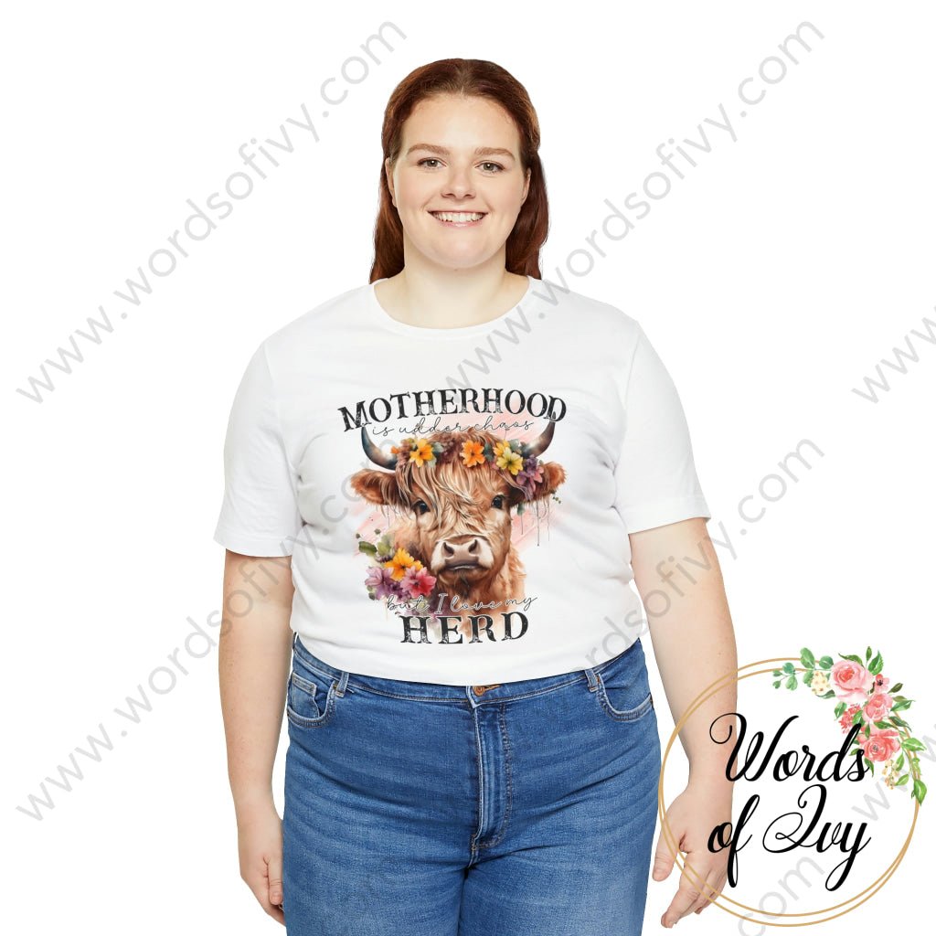 Adult Tee - MOTHERHOOD IS UDDER CHAOS BUT I LOVE MY HERD 230416012 | Nauti Life Tees