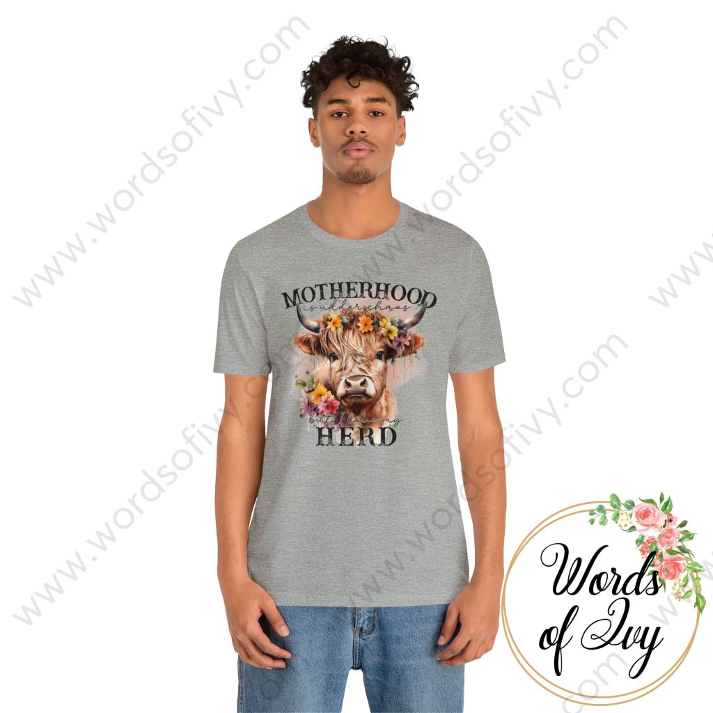 Adult Tee - MOTHERHOOD IS UDDER CHAOS BUT I LOVE MY HERD 230416012 | Nauti Life Tees