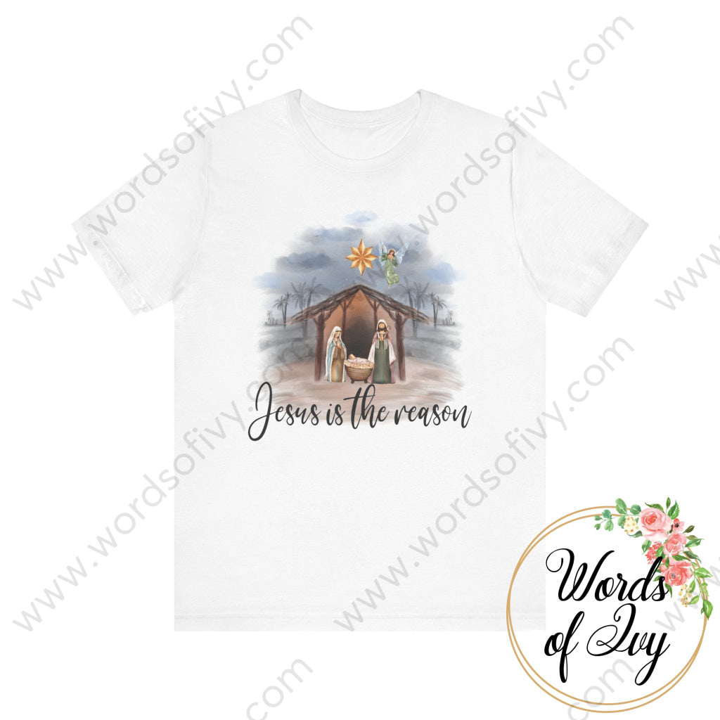 Adult Tee - Nativity Jesus Is The Reason 220926002 White / S T-Shirt