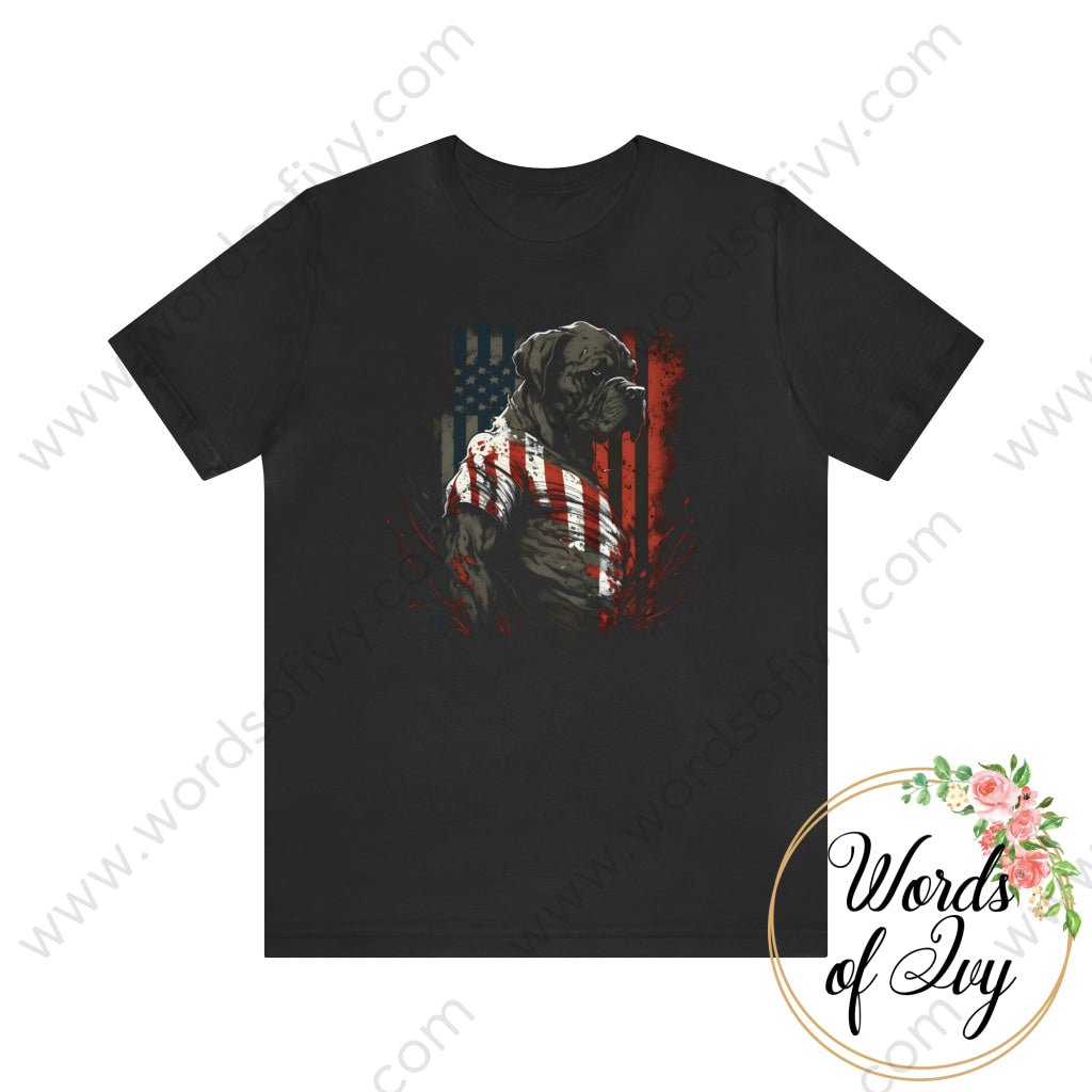 Adult Tee - Patriotic Dog 230422002 Black / S T-Shirt