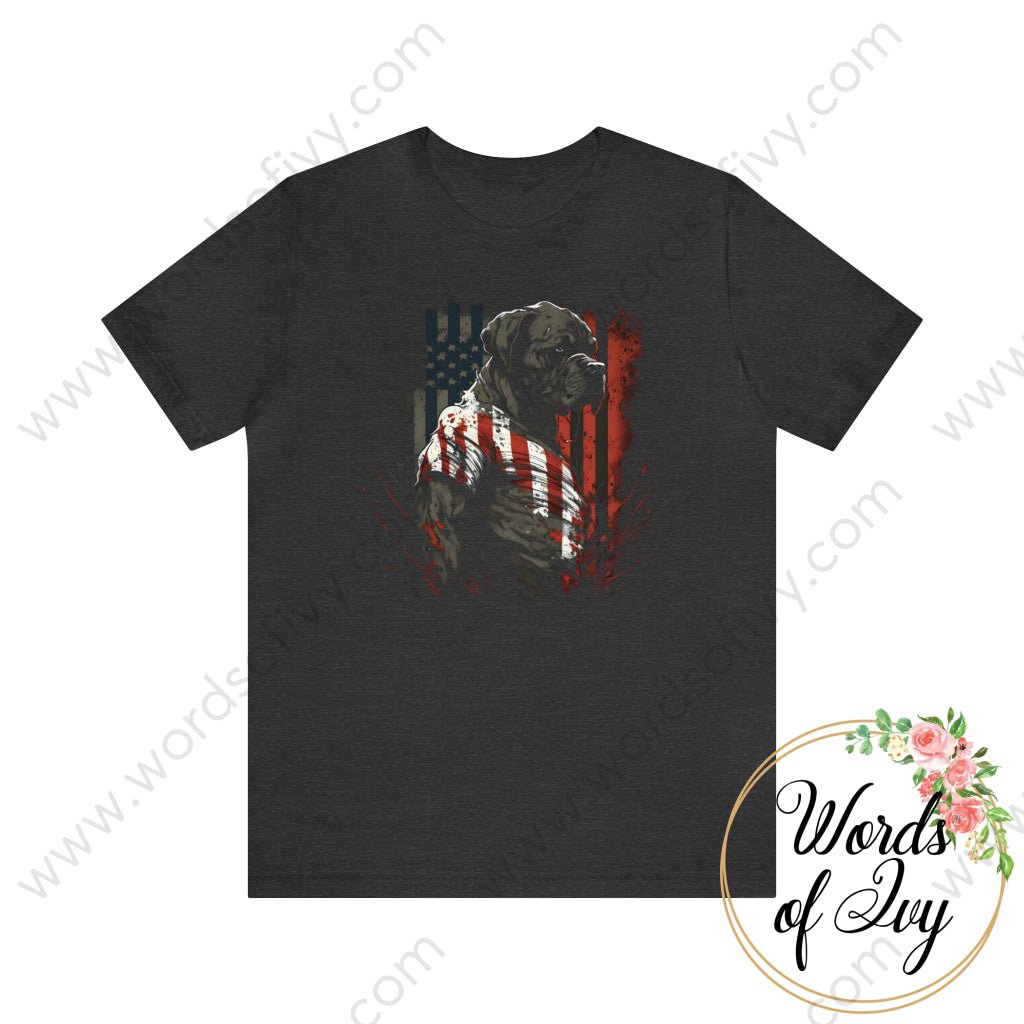 Adult Tee - Patriotic Dog 230422002 Dark Grey Heather / S T-Shirt