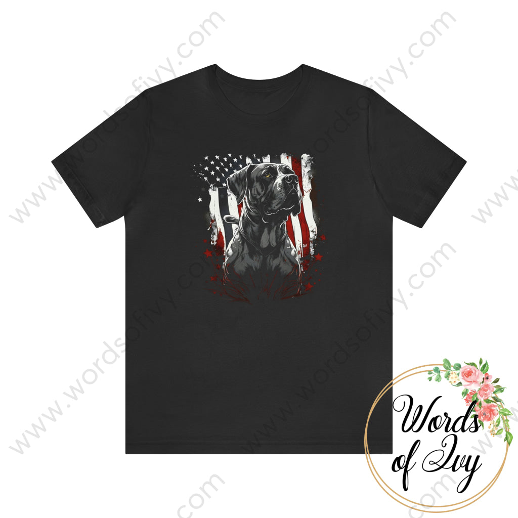 Adult Tee - Patriotic Dog 230422004 Black / S T-Shirt