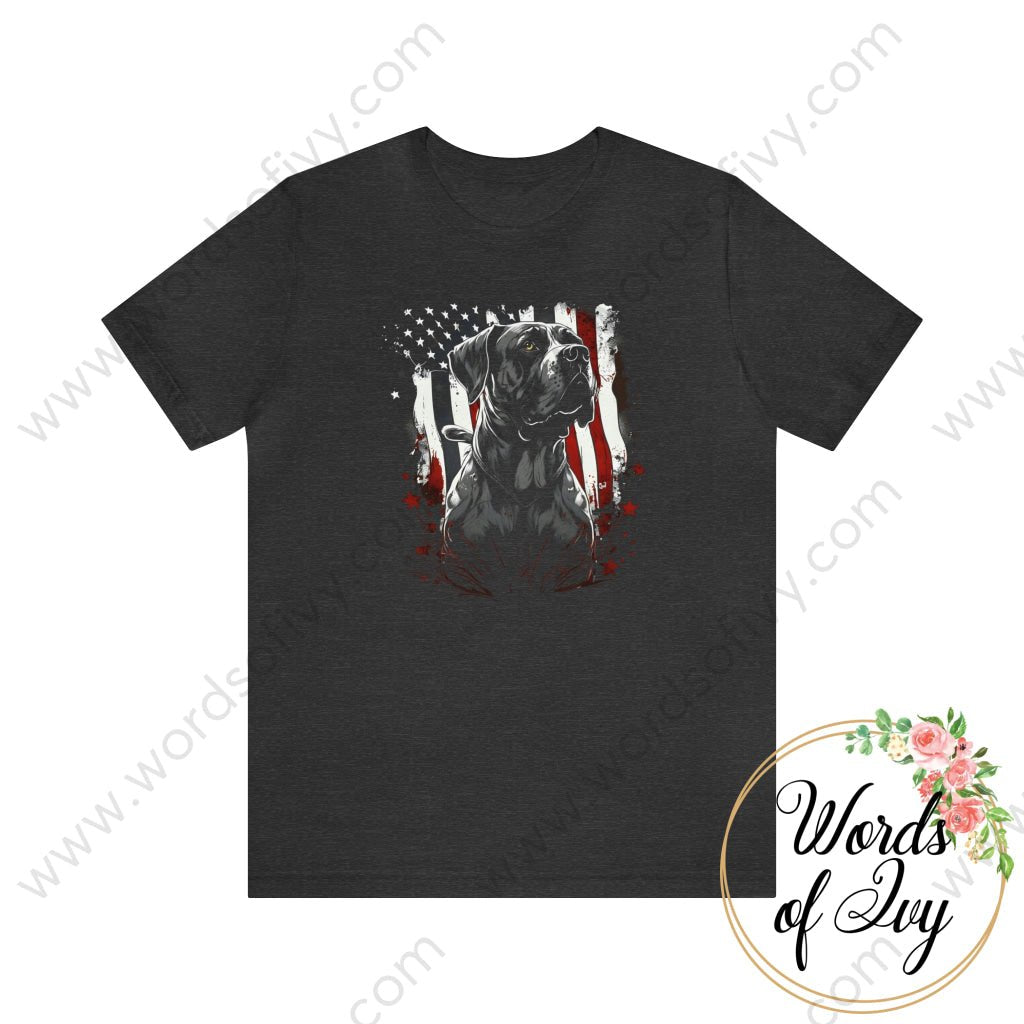 Adult Tee - Patriotic Dog 230422004 Dark Grey Heather / S T-Shirt