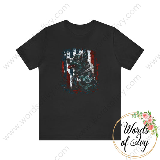 Adult Tee - Patriotic Dog 230422005 Black / S T-Shirt