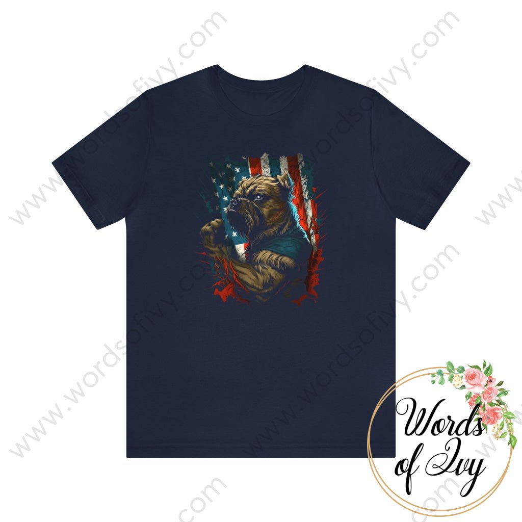 Adult Tee - Patriotic Dog 230422006 Navy / S T-Shirt