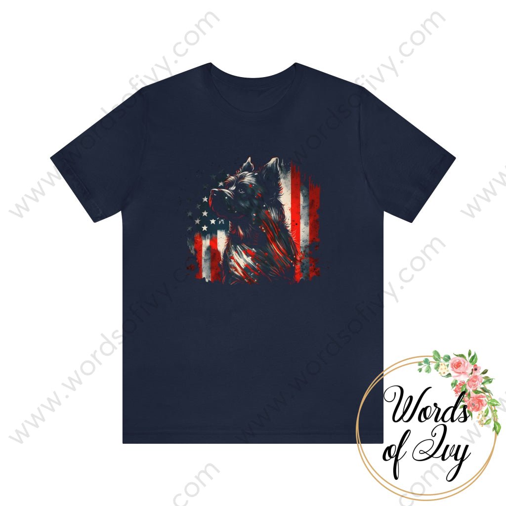 Adult Tee - Patriotic Dog 230423001 Navy / S T-Shirt