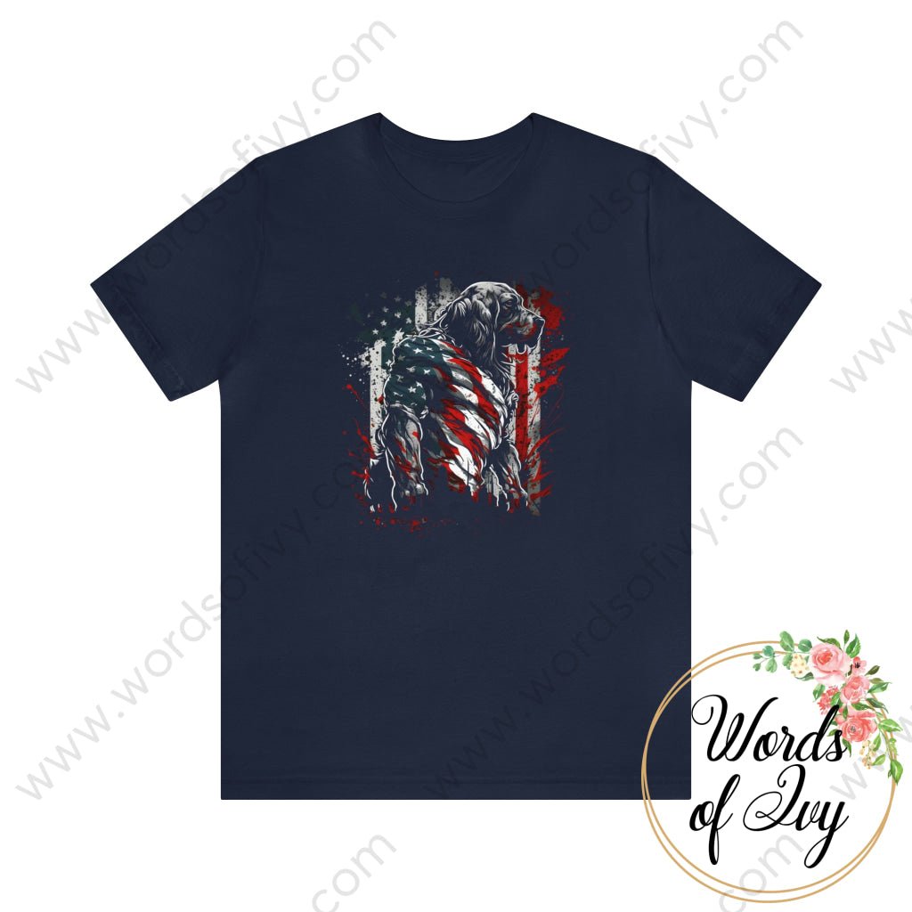 Adult Tee - Patriotic Dog 230423002 Navy / S T-Shirt