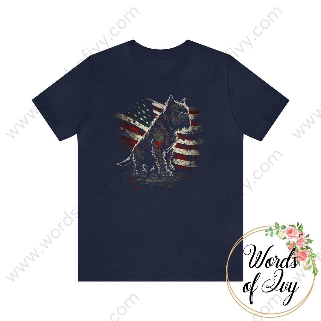 Adult Tee - Patriotic Dog 230423003 Navy / S T-Shirt