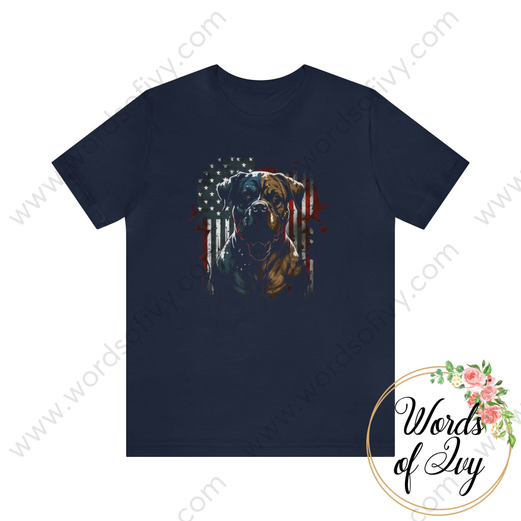 Adult Tee - Patriotic Dog 230423004 Navy / S T-Shirt