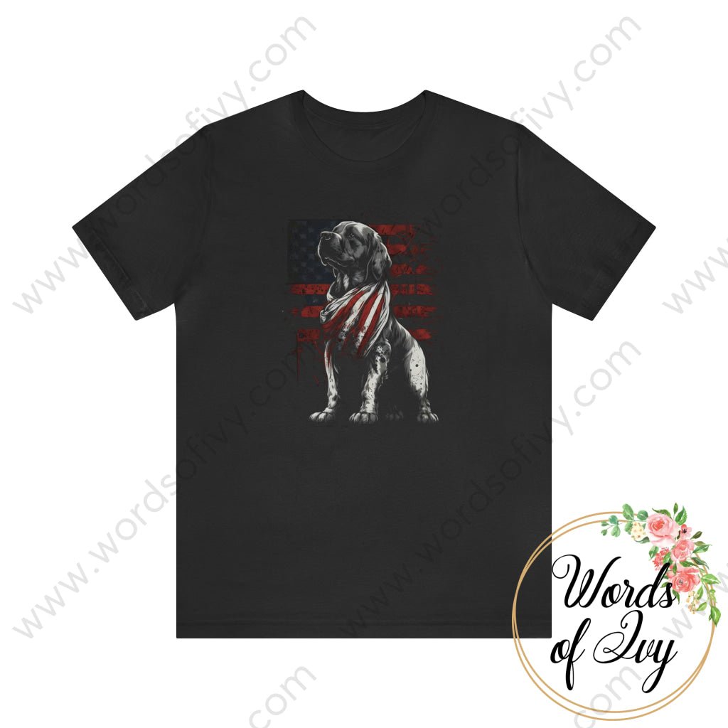 Adult Tee - Patriotic Dog 230423005 Black / S T-Shirt