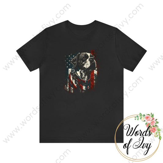 Adult Tee - Patriotic Dog 230423006 Black / S T-Shirt