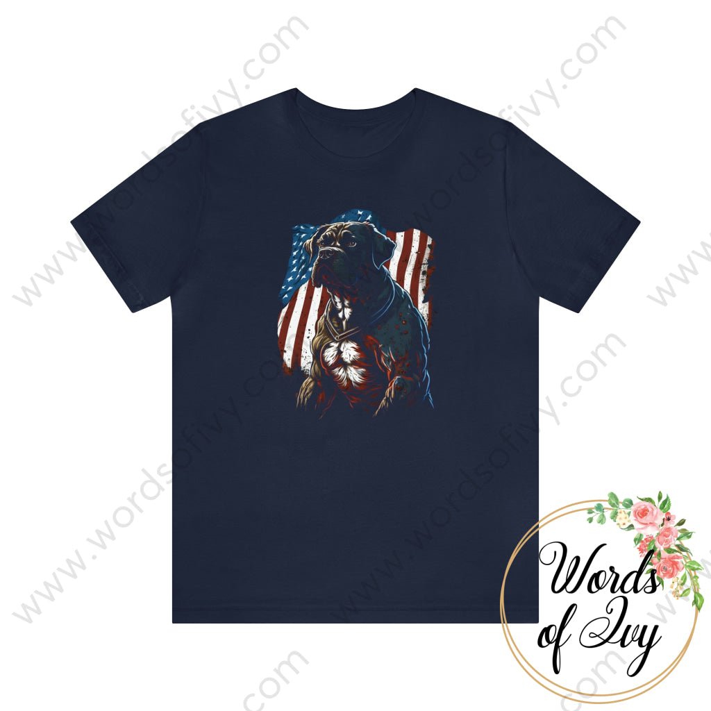 Adult Tee - Patriotic Dog 230423008 Navy / S T-Shirt