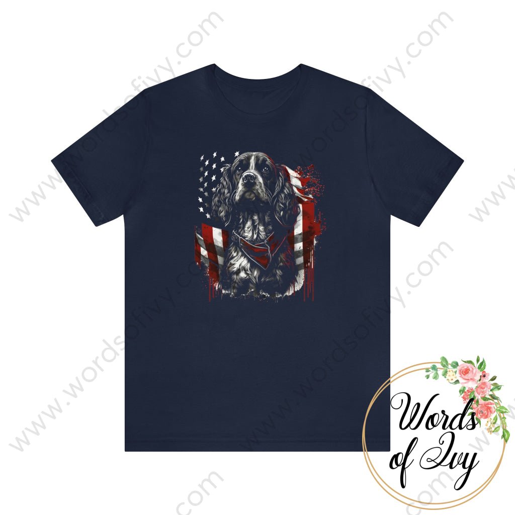 Adult Tee - Patriotic Dog 230423009 Navy / S T-Shirt