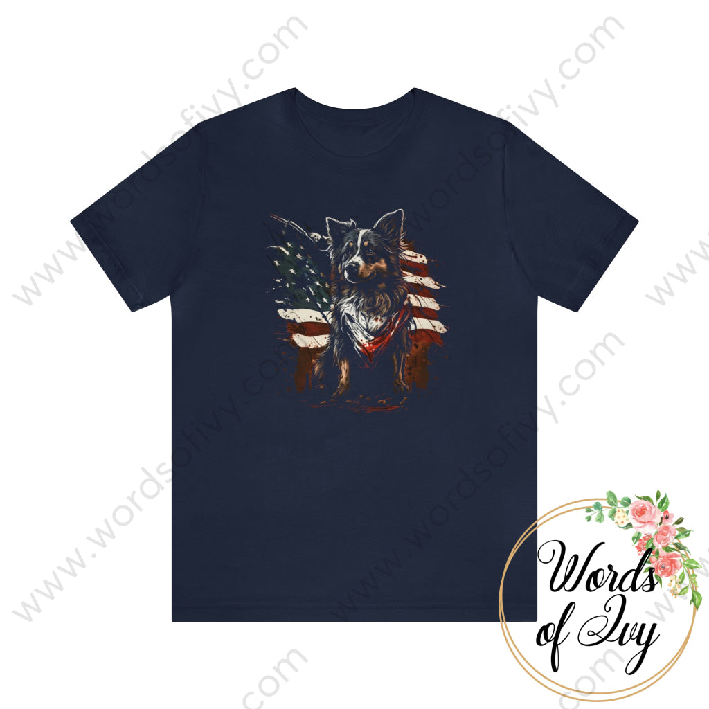 Adult Tee - Patriotic Dog 230423010 Navy / S T-Shirt