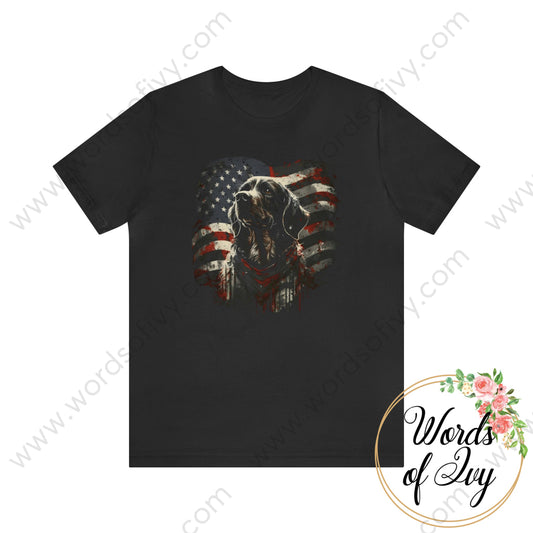 Adult Tee - Patriotic Dog 230423012 Black / S T-Shirt