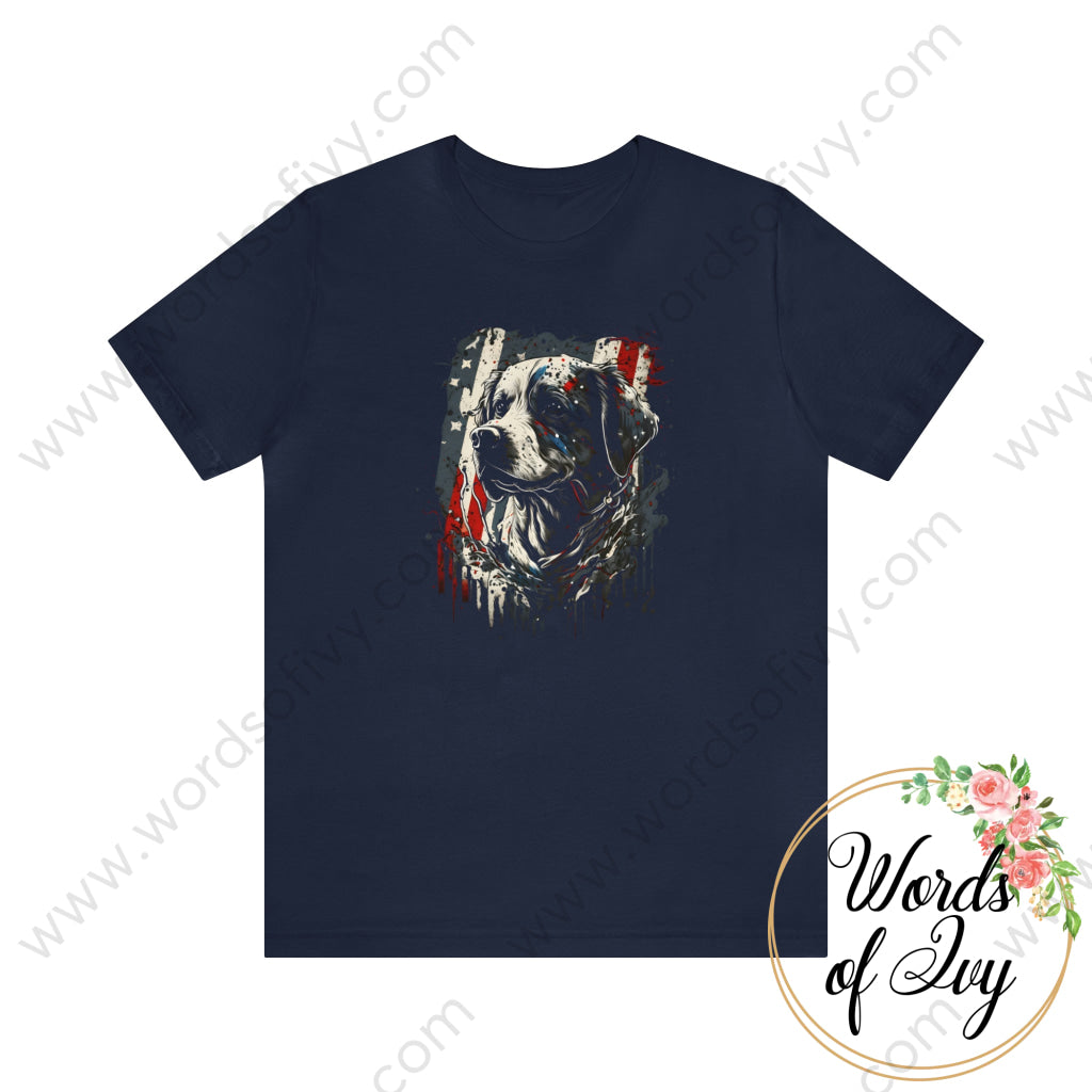 Adult Tee - Patriotic Dog 230423013 Navy / S T-Shirt