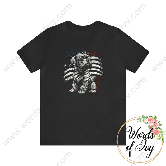 Adult Tee - Patriotic Dog 230423014 Black / S T-Shirt