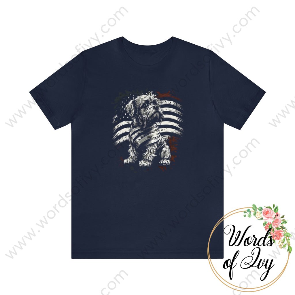 Adult Tee - Patriotic Dog 230423014 Navy / S T-Shirt