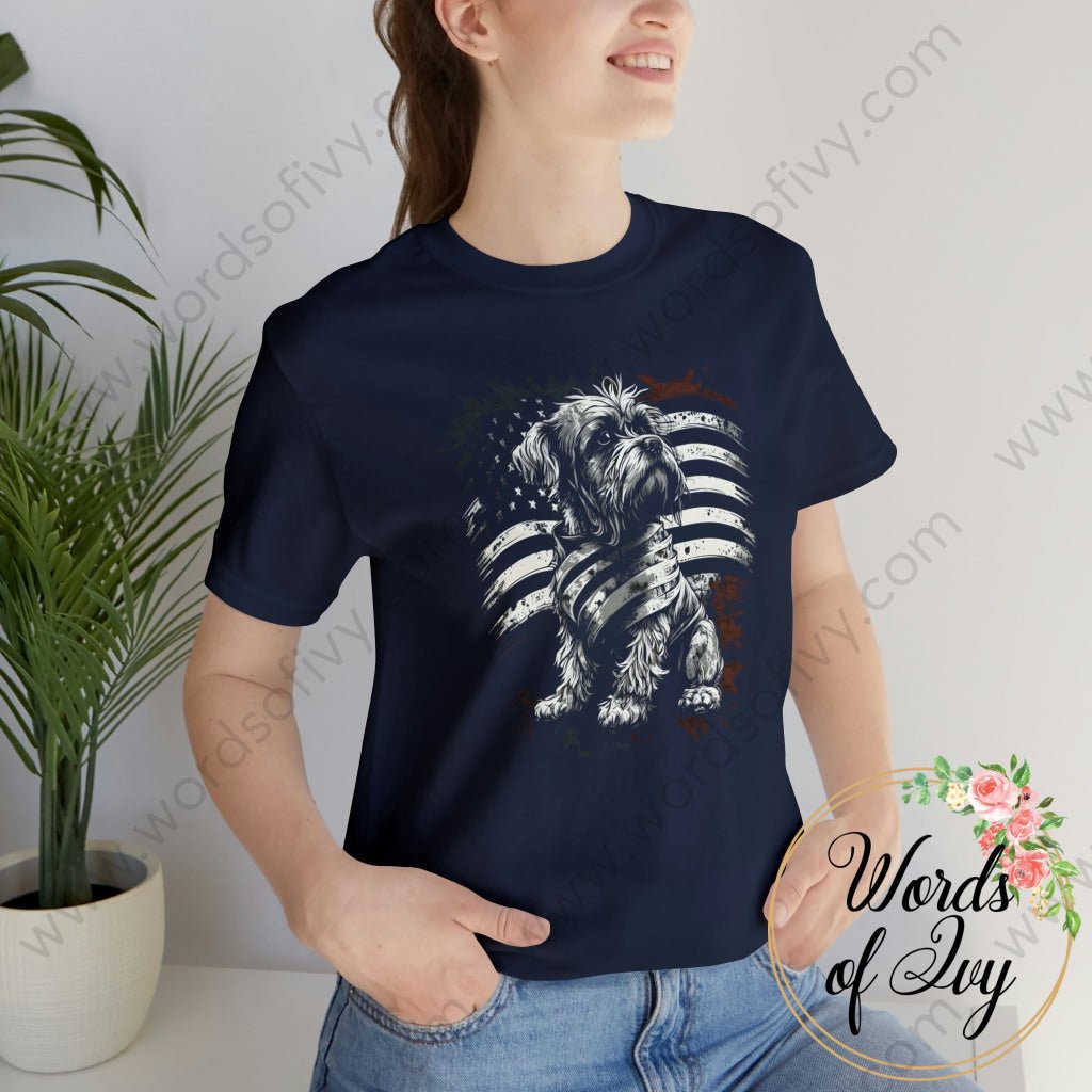 Adult Tee - Patriotic Dog 230423014 | Nauti Life Tees