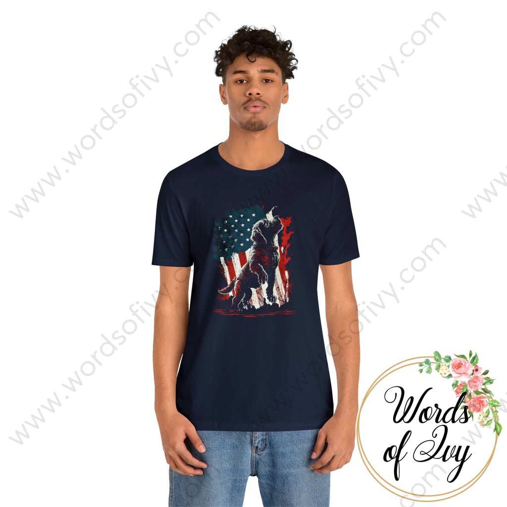 Adult Tee - Patriotic Dog 230423015 | Nauti Life Tees