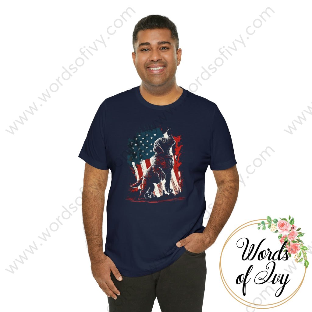 Adult Tee - Patriotic Dog 230423015 T-Shirt