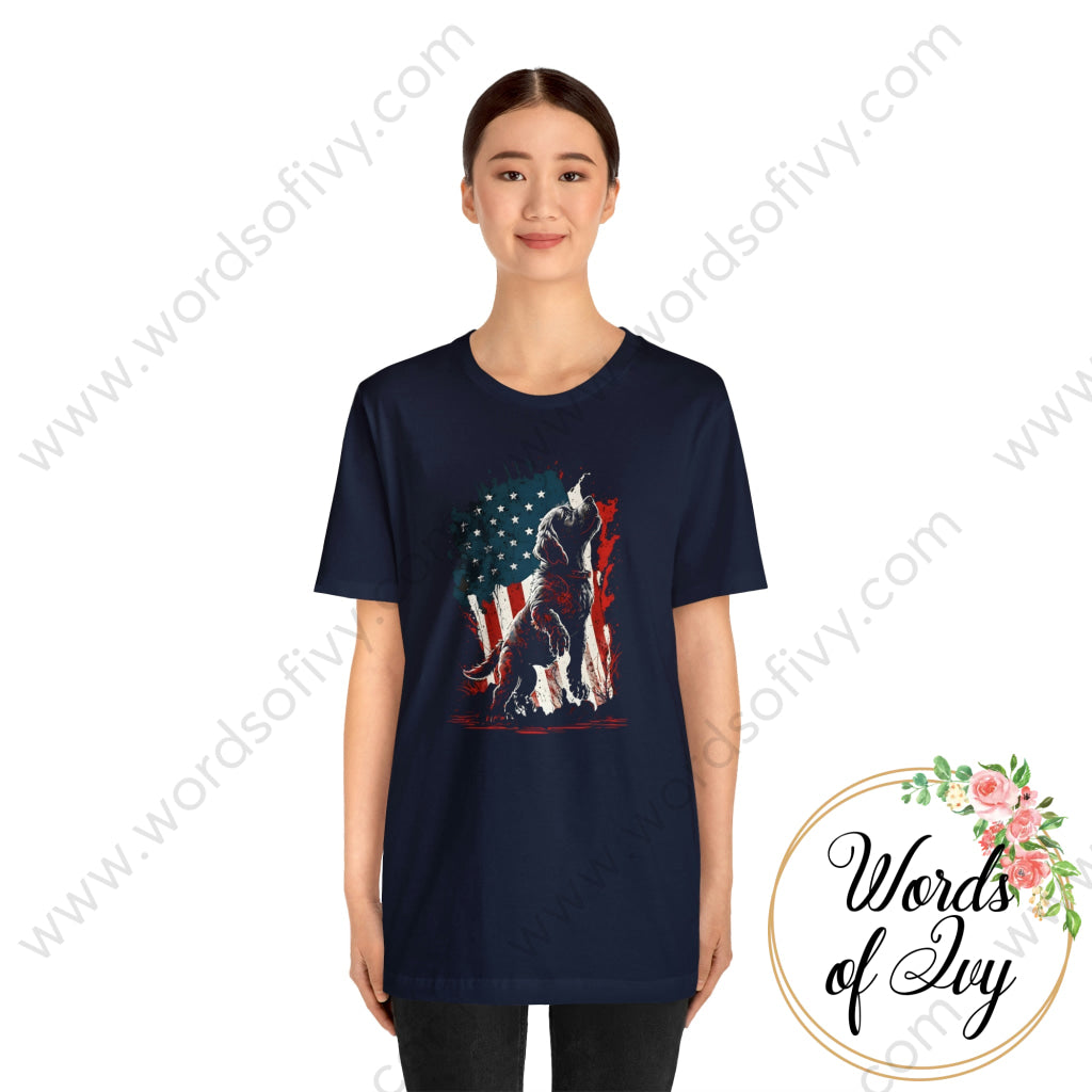 Adult Tee - Patriotic Dog 230423015 | Nauti Life Tees