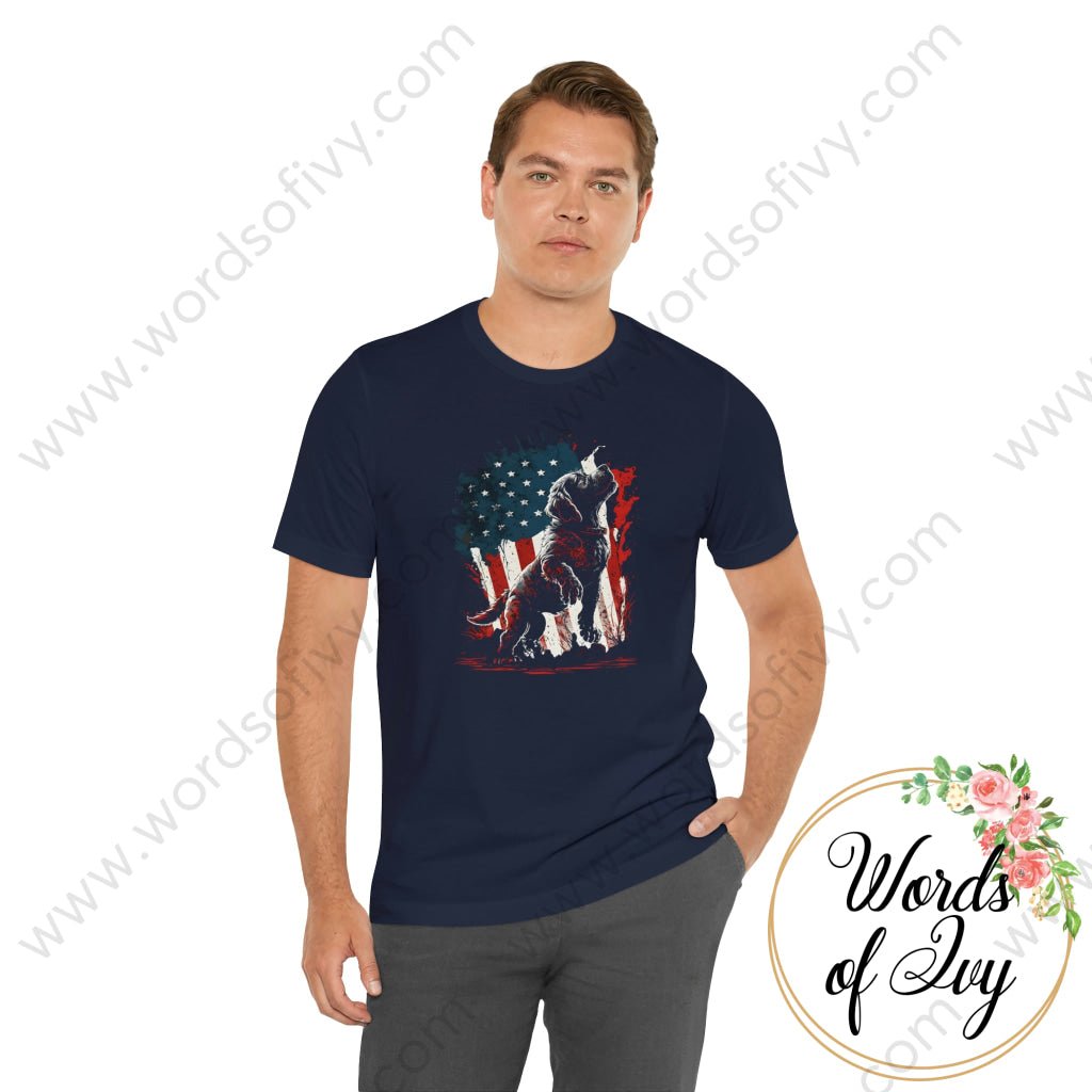 Adult Tee - Patriotic Dog 230423015 | Nauti Life Tees