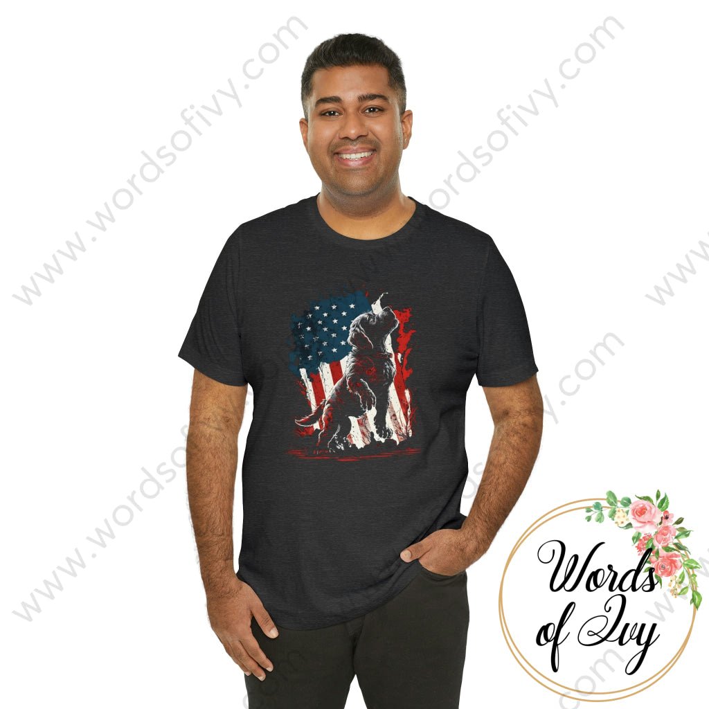 Adult Tee - Patriotic Dog 230423015 | Nauti Life Tees