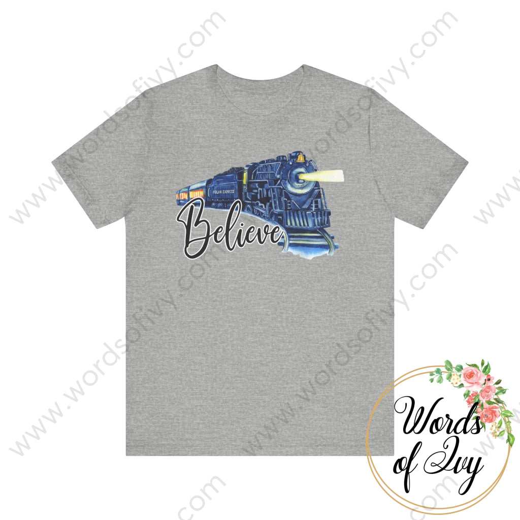 Adult Tee - Polar Express Believe 220926005 Athletic Heather / S T-Shirt