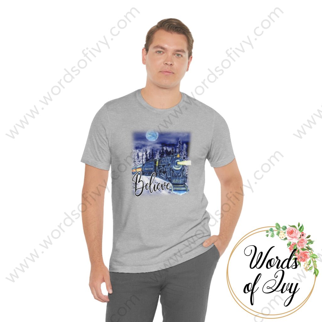 Adult Tee - polar express believe background 211114 211119008 | Nauti Life Tees