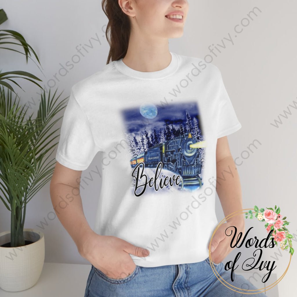 Adult Tee - polar express believe background 211114 211119008 | Nauti Life Tees