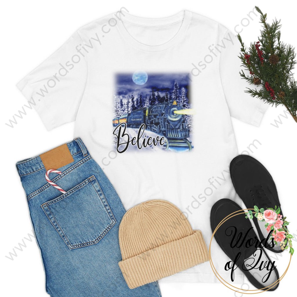 Adult Tee - polar express believe background 211114 211119008 | Nauti Life Tees