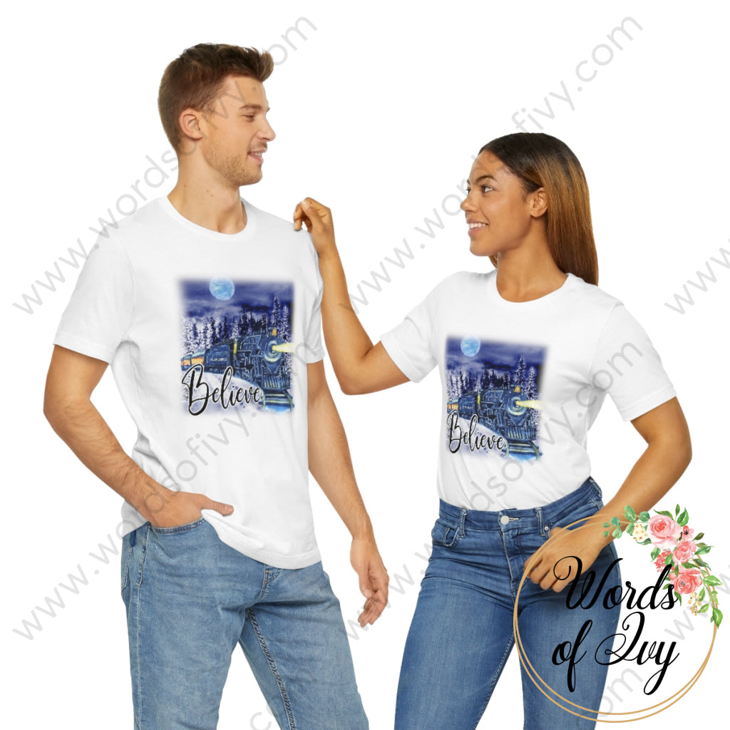 Adult Tee - polar express believe background 211114 211119008 | Nauti Life Tees