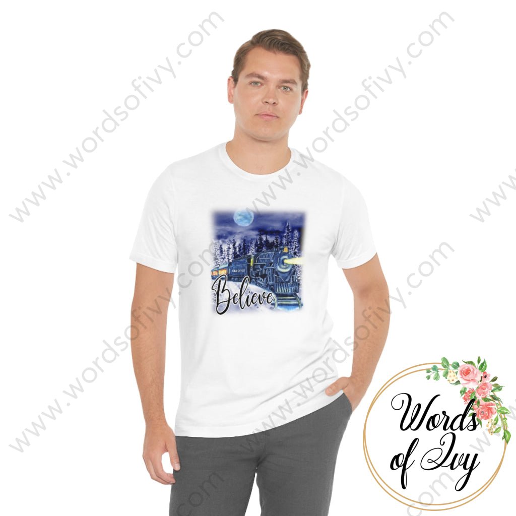 Adult Tee - polar express believe background 211114 211119008 | Nauti Life Tees