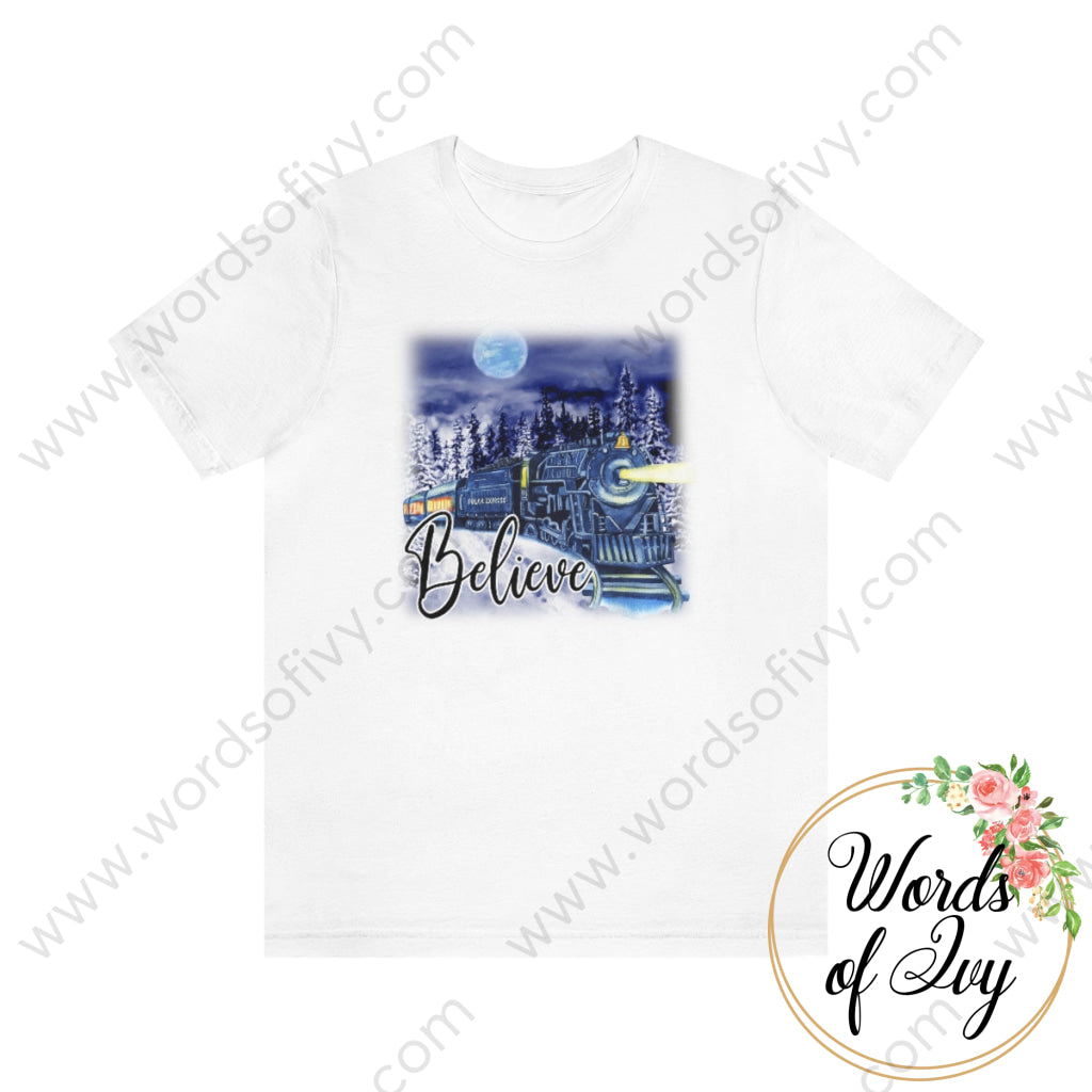 Adult Tee - polar express believe background 211114 211119008 | Nauti Life Tees