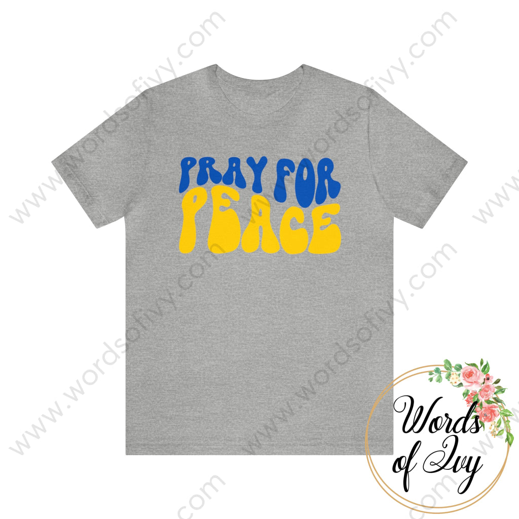 Adult Tee - Pray For Peace Ukraine 220305015 Athletic Heather / S T-Shirt