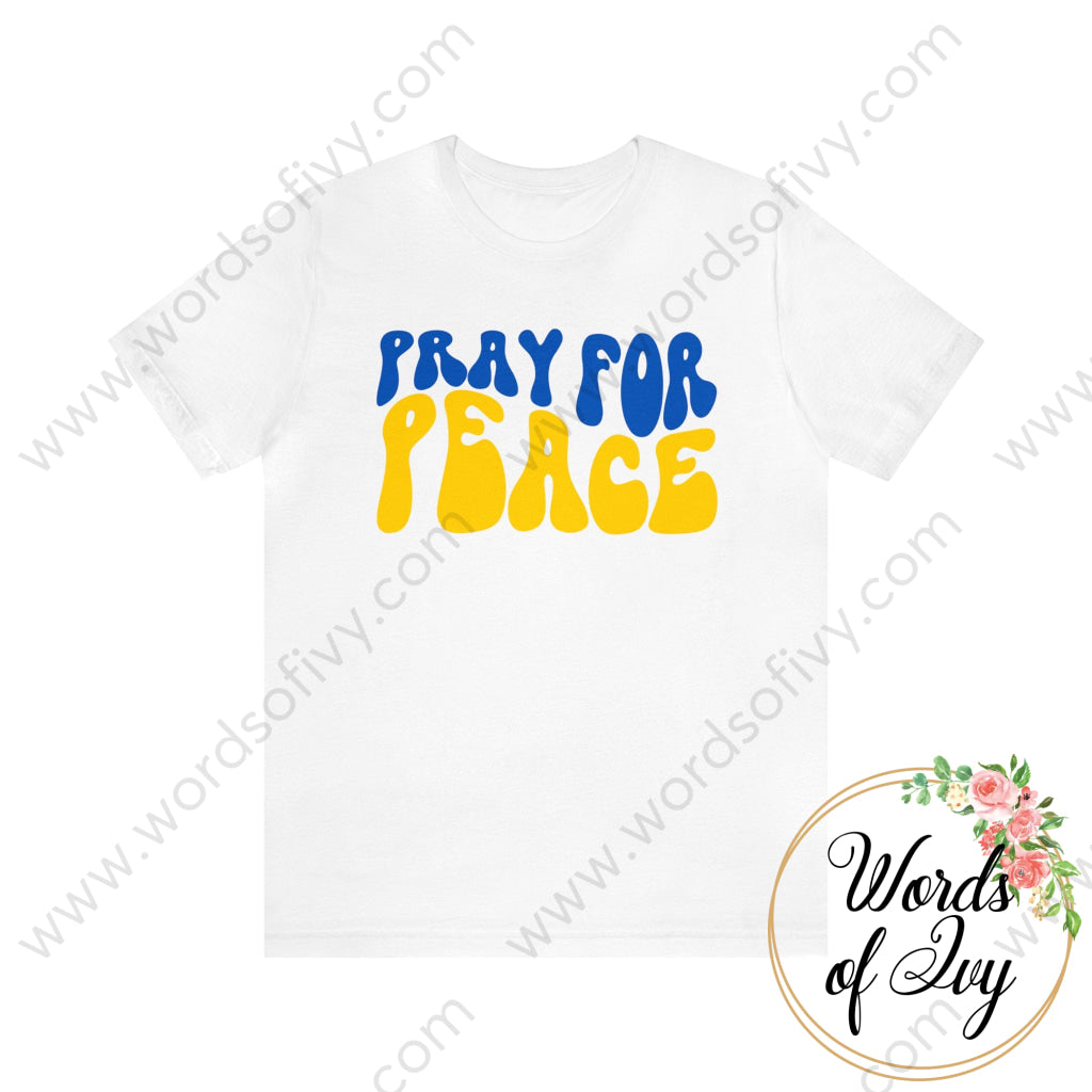 Adult Tee - Pray For Peace Ukraine 220305015 White / S T-Shirt