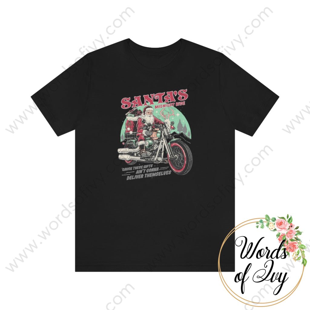 Adult Tee - Santas Midnight Ride 221108009 Black / S T-Shirt