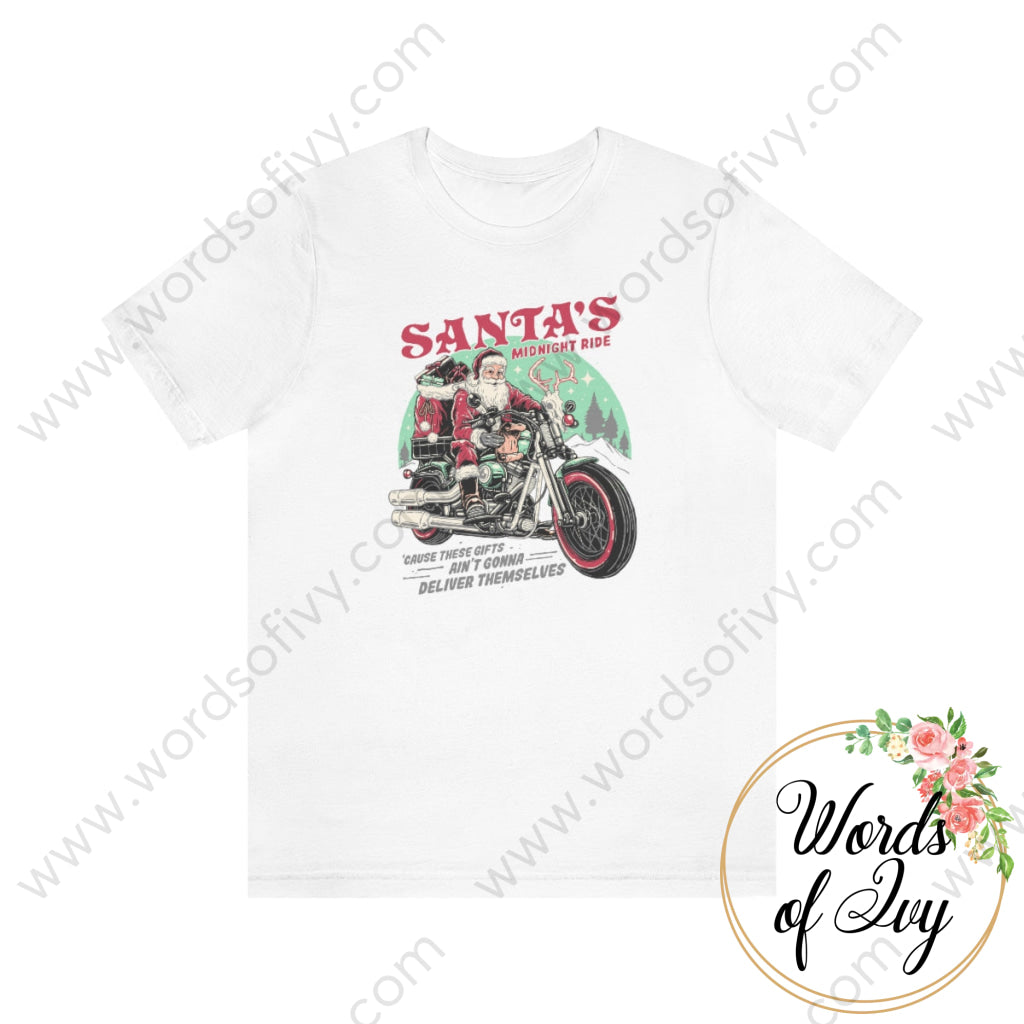 Adult Tee - Santas Midnight Ride 221108009 White / S T-Shirt