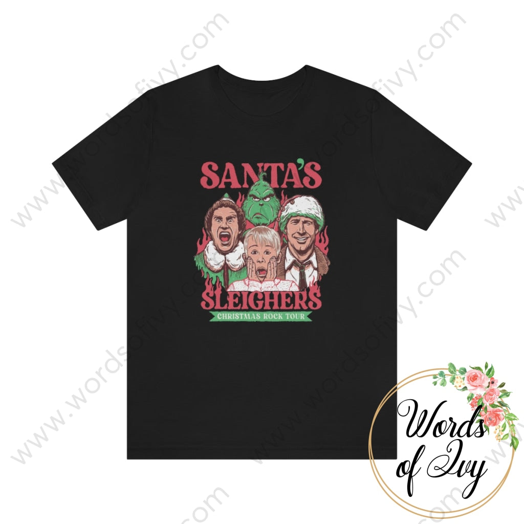 Adult Tee - Santas Sleighers 221108004 Black / S T-Shirt