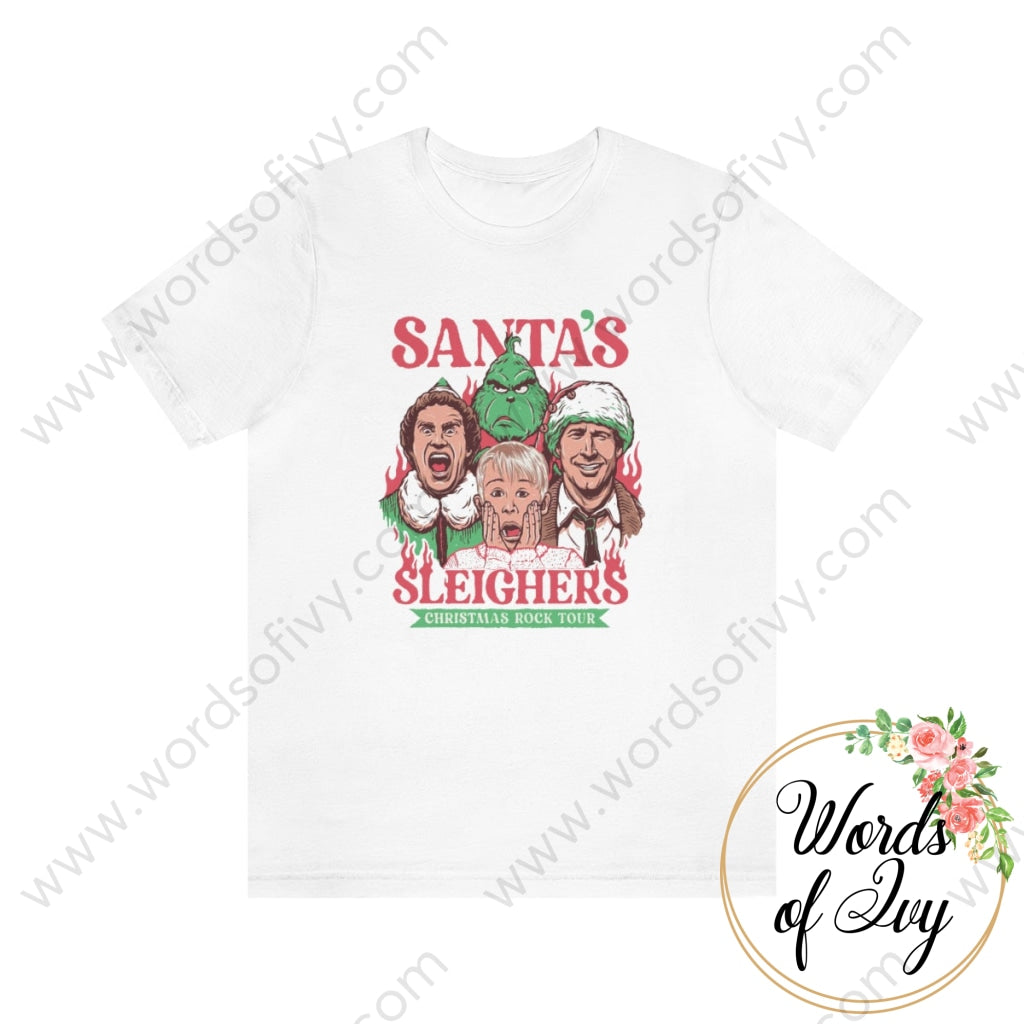 Adult Tee - Santas Sleighers 221108004 White / S T-Shirt