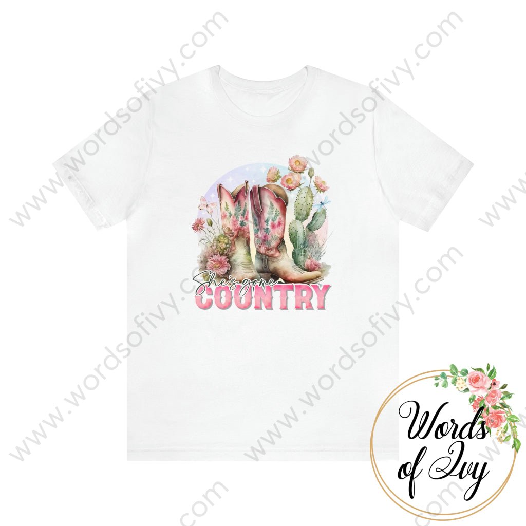 Adult Tee - Shes Gone Country 230507015 White / S T-Shirt