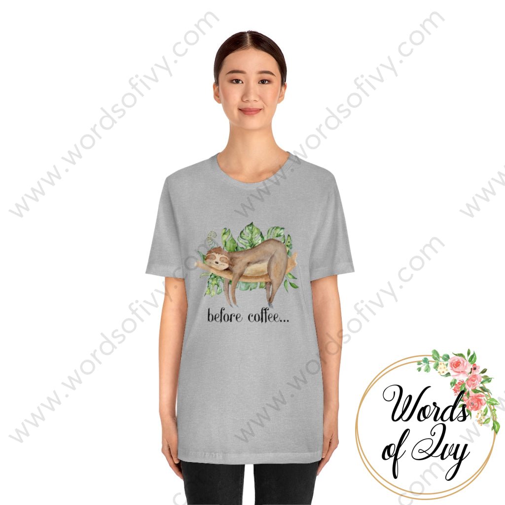 Adult Tee - sloth before coffee 220220 221020001 | Nauti Life Tees