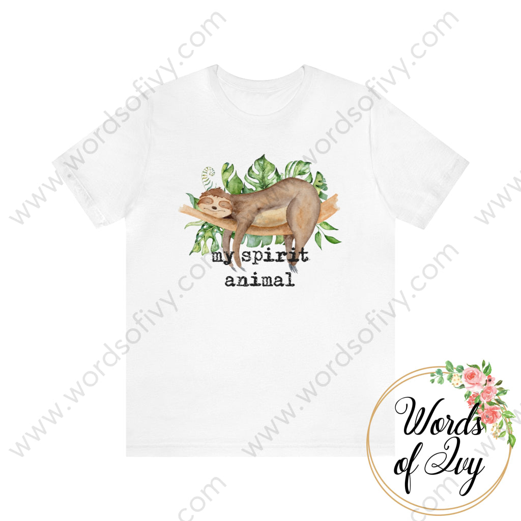 Adult Tee - Sloth Spirit Animal 230703048 White / S T-Shirt