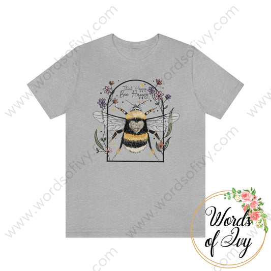 Adult Tee - Think Happy Be 220712004 Athletic Heather / L T-Shirt