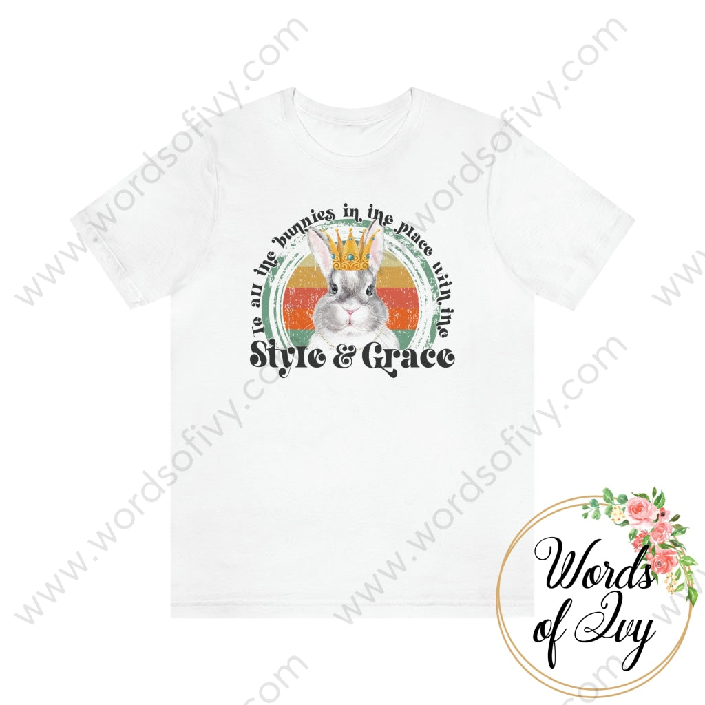 Adult Tee - To All The Bunnies In Place With Style And Grace 220222002 White / S T-Shirt