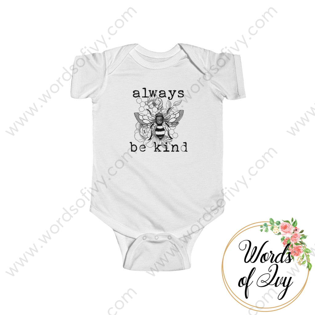 Baby Tee - Always Bee Kind 220227003 White / Nb (0-3M) Kids Clothes